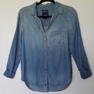 American Eagle Boyfriend  Fit Utility Long Sleeve Shirt